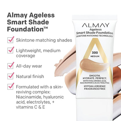 Almay Anti-Aging Foundation, Smart Shade Face Makeup with of 1)