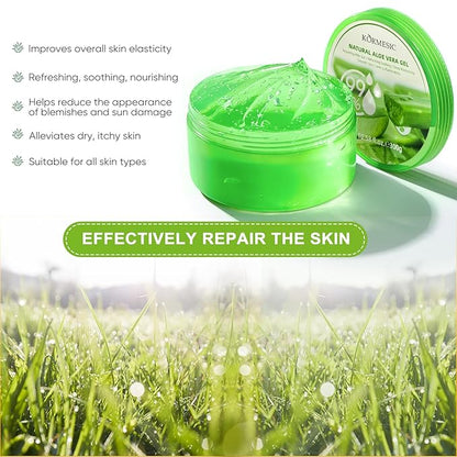 Facial Aloe Vera Gel, 99% Pure Aloe Vera Moisturising Gel for Skin, Scalp and Hair, Soothing Aloe Vera Facial Moisturising Gel, Multi-Purpose Skin Care, Soothe Your Skin (10 oz)