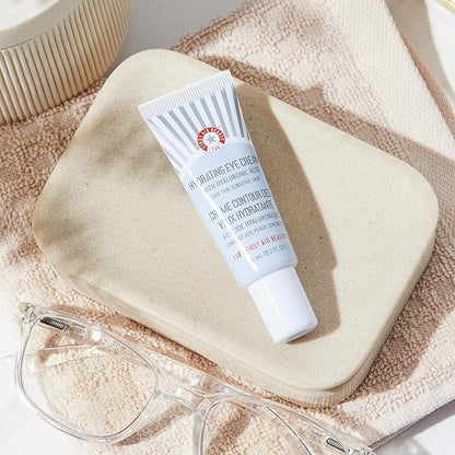 First Aid Beauty - Hydrating Eye Cream with Hyaluronic Acid, Nourishing Eye Cream that Provides 24 hours of Hydration, Helps Smooth Fine Lines, Wrinkles & Puffiness, Safe for Sensitive Skin, 0.5 oz