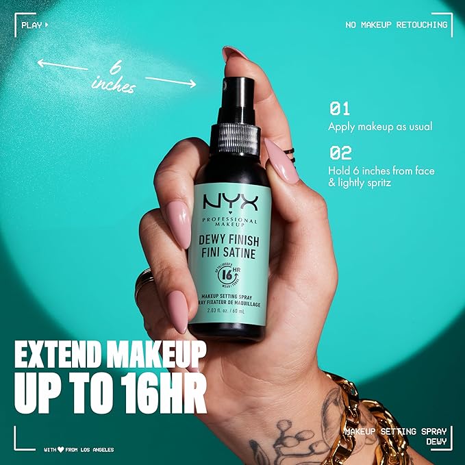 NYX PROFESSIONAL MAKEUP Makeup Setting Spray, Dewy Setting Up Wear