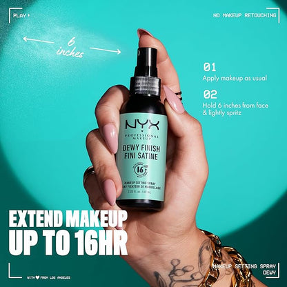 NYX PROFESSIONAL MAKEUP Makeup Setting Spray, Dewy Setting Up Wear