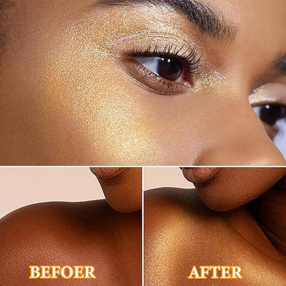 Body Shimmer Oil,Body Shimmer Luminizer for Face & Body Makeup(Gold)