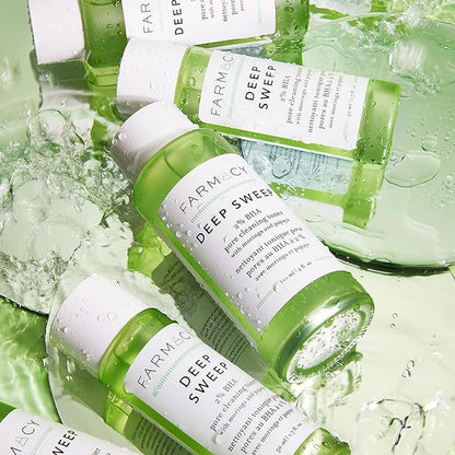 Farmacy 2% Salicylic Acid Toner for Face - Deep Sweep Gentle BHA Exfoliant for Oily Skin - Refines Texture with Papaya Enzymes & Moringa Water for a Healthy-Looking Complexion (50ml)