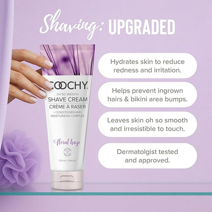 Coochy Intimate Shaving Cream for Women Sensitive Skin, Shave Conditioner & Moisturizer for Face & Body, Shave Cream, Anti-Bump, Floral Haze, 32 oz