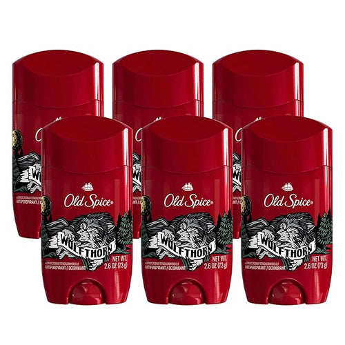 Old Spice Aluminum Free Deodorant for Men, 24/7 Odor Protection, 24/7 Freshness & Lasting Scent, Goes on Clear, Wolfthorn with Sweet Citrus Scent, 2.6 oz (Pack of 6)