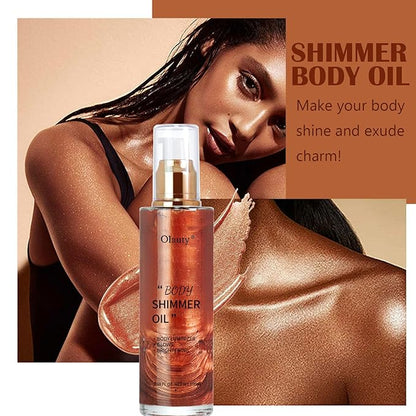 Shimmer Body Oil-Golden Brown Face Brighten Pearl Highlighter