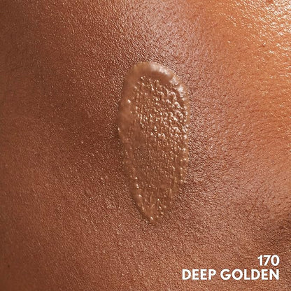 COVERGIRL Clean Invisible Foundation Makeup, Dewy & Glowy Natural Finish, Buildable Coverage, Skin-Like Smooth Look, Vegan, Deep Golden, 1oz