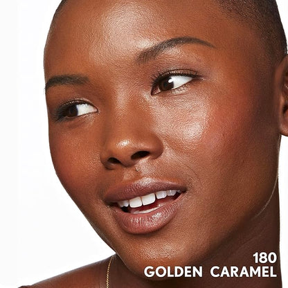 COVERGIRL Clean Invisible Foundation Makeup, Dewy & Glowy Natural Finish, Buildable Coverage, Skin-Like Smooth Look, Vegan, Golden Caramel, 1oz