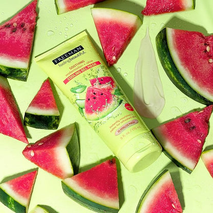 Freeman Soothing Watermelon & Aloe Gel Facial Mask, Hydrates, Nourishes, & Soothes Irritated Skin, Cooling, Calming Gel Face Mask, For Sensitive & Break-Out Prone Skin, 6 fl.oz. Tube, 1 Count