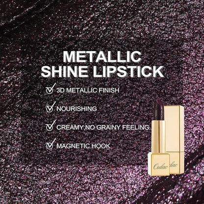 Oulac Metallic Black Lipstick for Women, High-Impact Lipcolor with Moisturizing Creamy Formula, Vegan & Cruelty-Free, Full-Coverage Matte Lipstick, Midnight Mirage (21)
