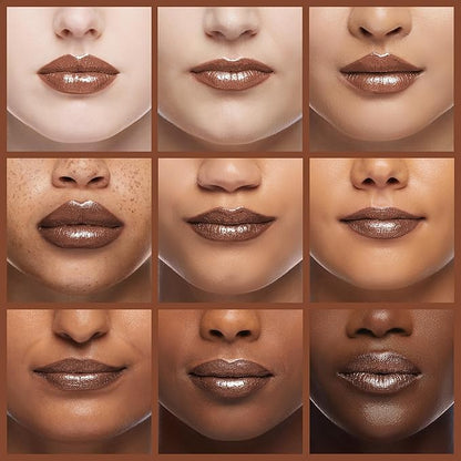 Oulac Dark Brown Lipstick for Women with Metallic 3D Shine Lightweight Hydrating Formula, High Impact Lip Color, Vegan Beauty, Full Coverage Lip Makeup, Christmas Gifts for Women, Hawaii Summer(08)